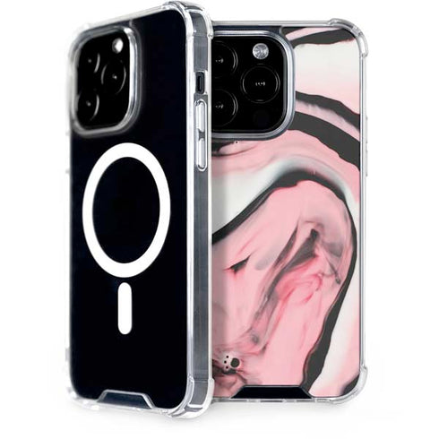 Pink Marble Ink iPhone 15 Pro MagSafe Case